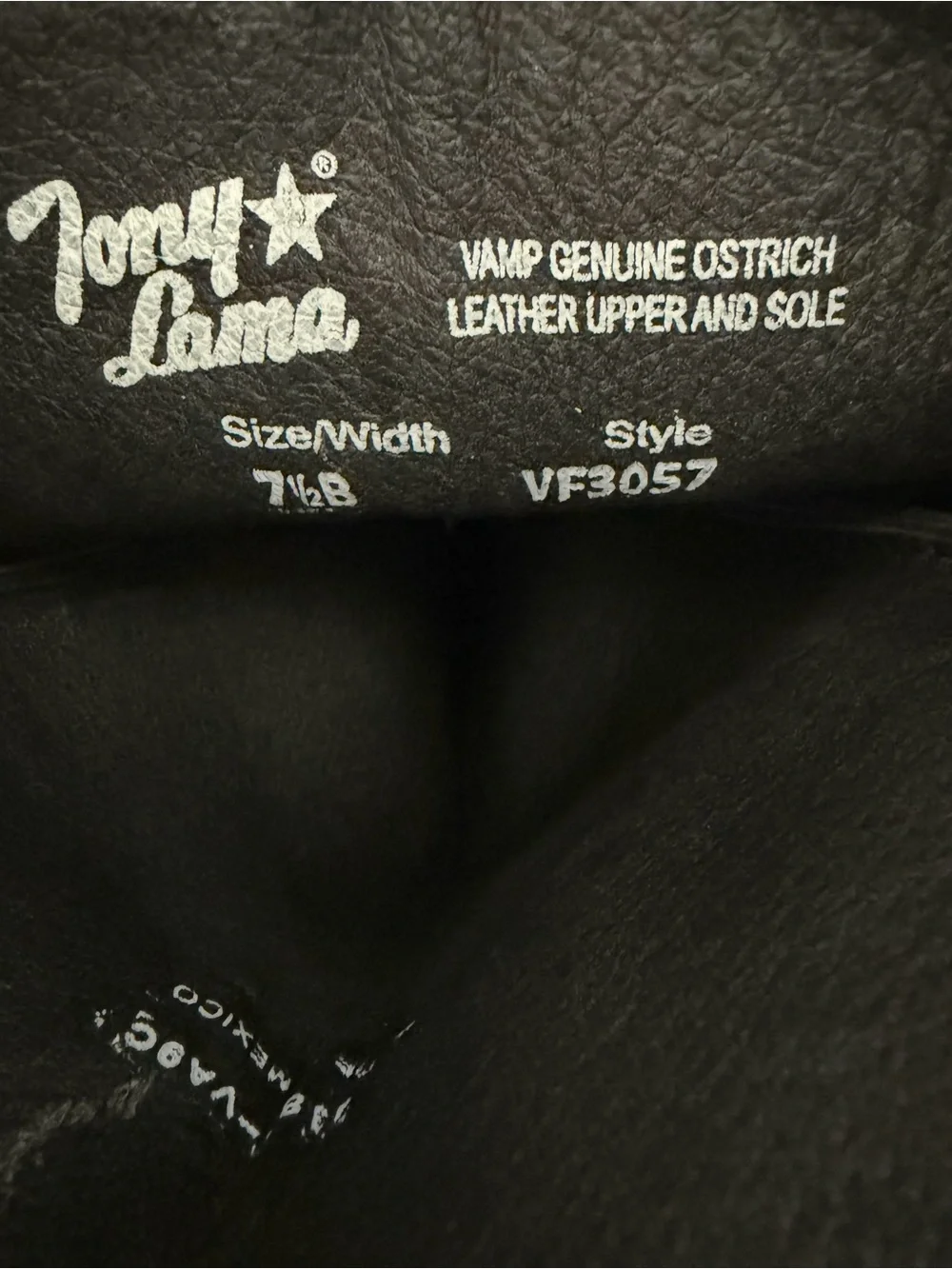 Tony Lama Genuine Ostrich Leather Western Boots (Vamp Genuine Ostrich)